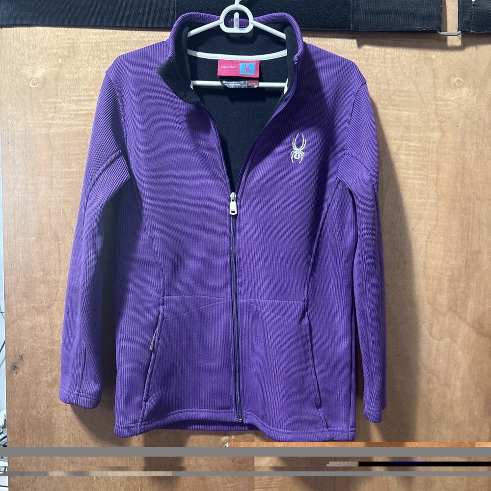 Kids Spyder Thermal Fleece zip up jacket size X-Large Purple